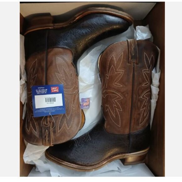 Tony Lama Fernando Cowboy 12” Round Toe Leather Men\'s Boots US Size 11 D Narrow